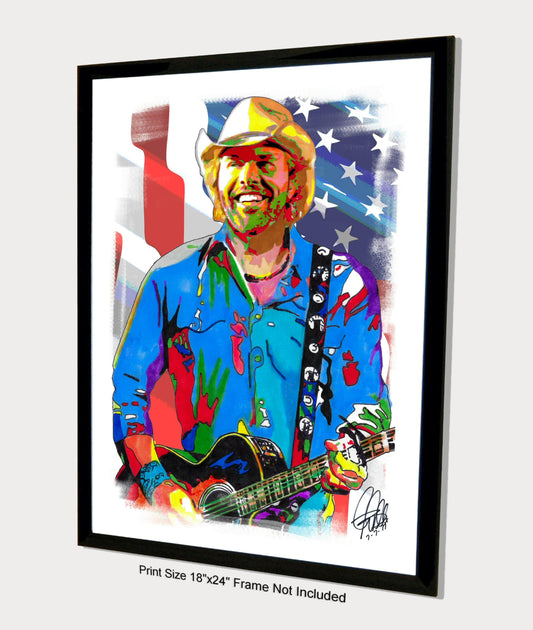 Toby Keith Singer Songwriter Country Music Poster Print Tribute Wall Art 18x24