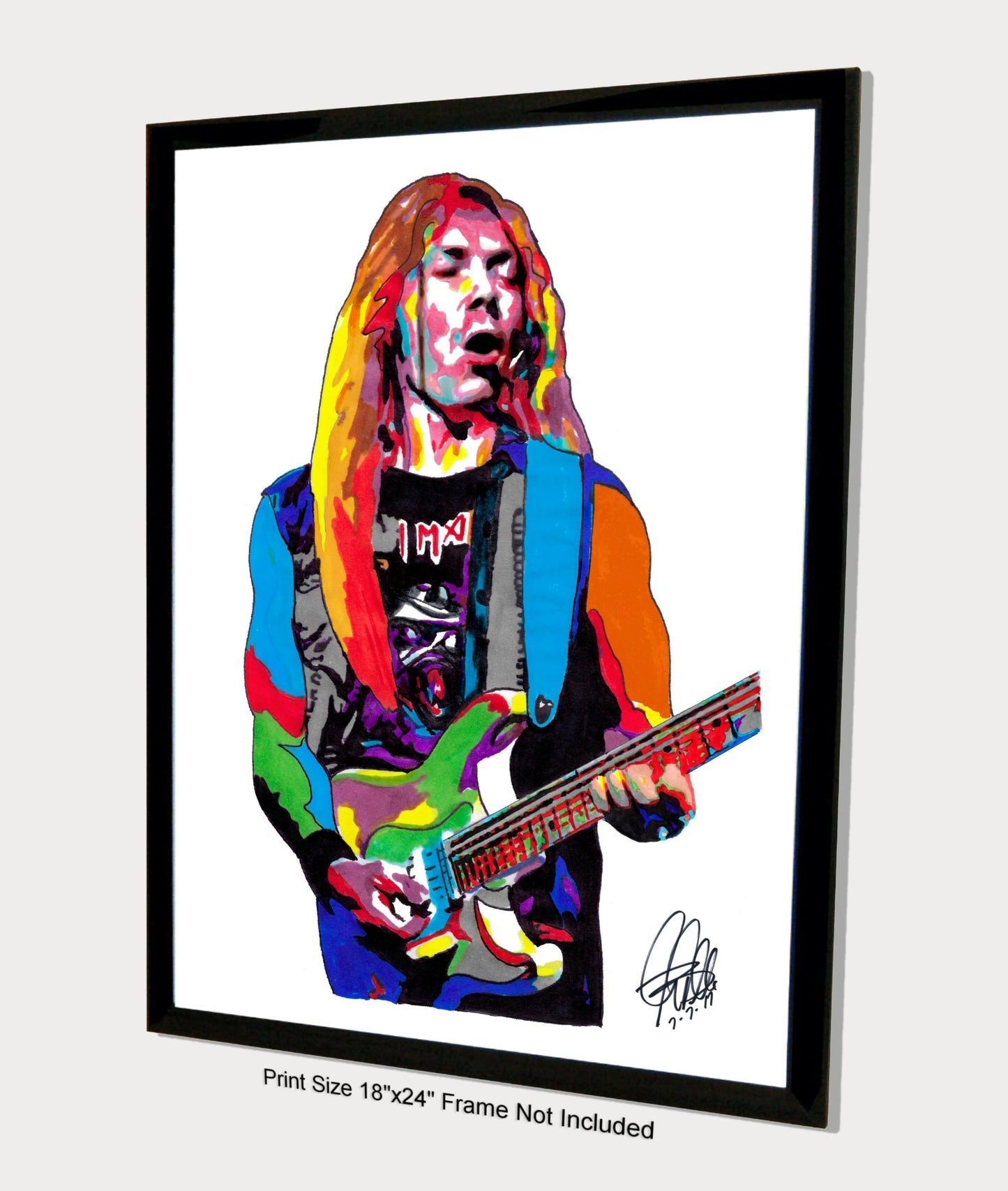 Dave Murray Iron Maiden Guitar Heavy Metal Music Poster Print Wall Art 18x24