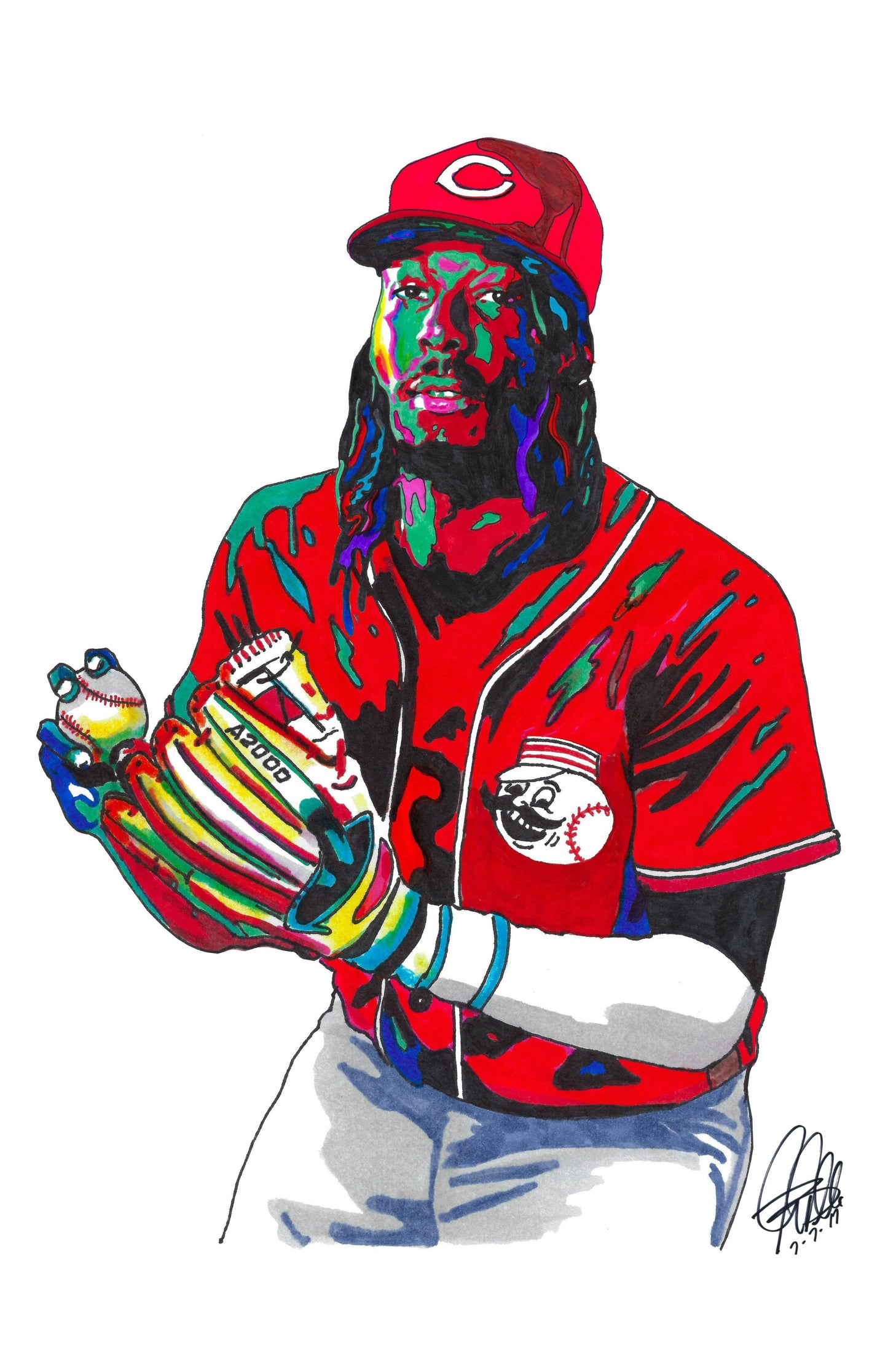 Elly De La Cruz Cincinnati Reds Baseball Poster Print Wall Art 11x17