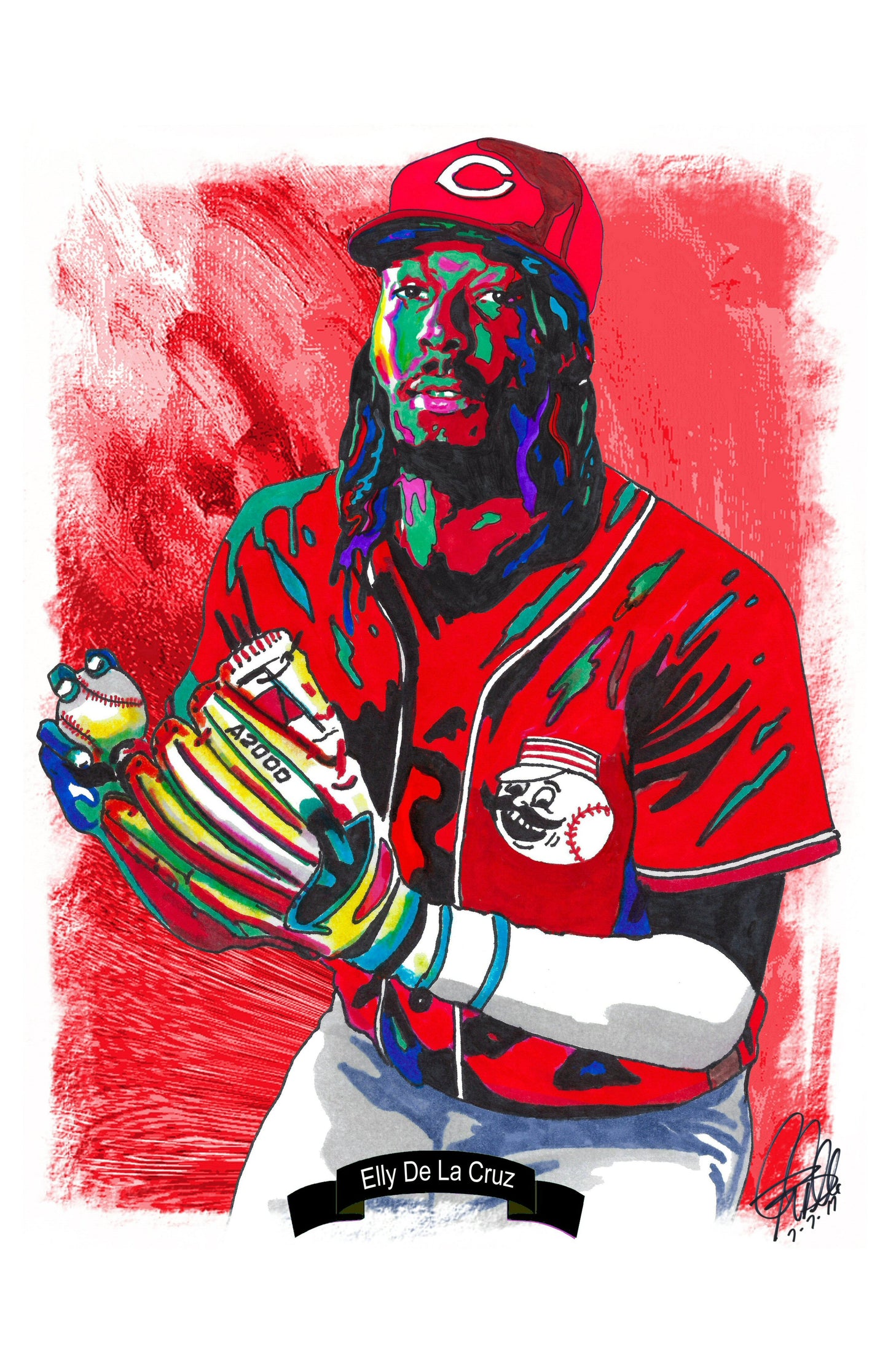 Elly De La Cruz Cincinnati Reds Baseball Sports Poster Print Wall Art 11x17