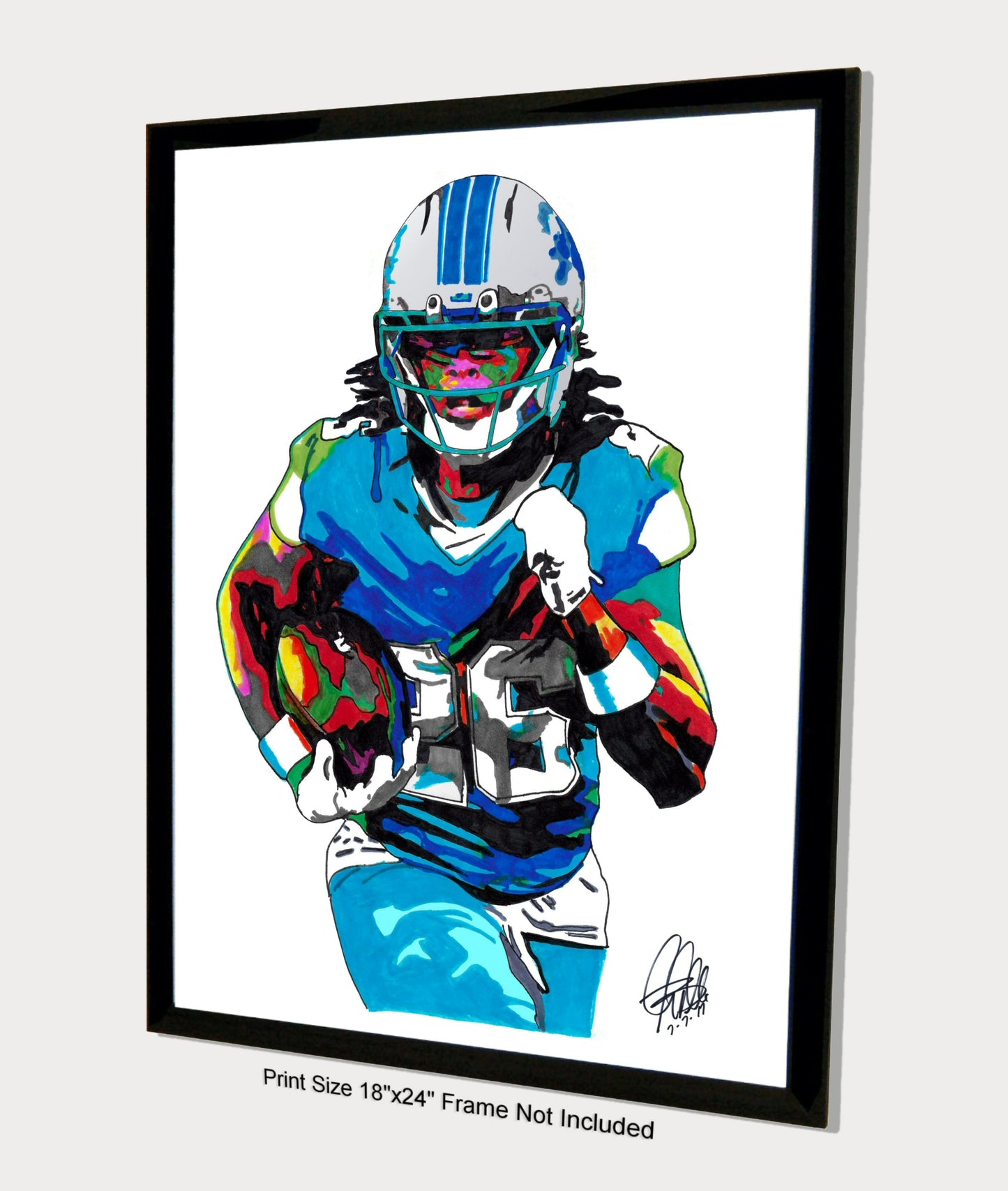 Jahmyr Gibbs Detroit Lions Football Sports Poster Print Wall Art 18x24