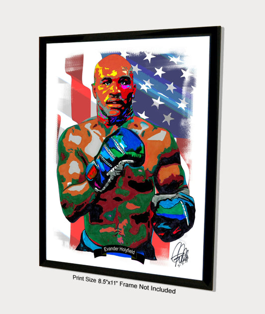Evander Holyfield Boxer Boxing Heavyweight Sports Poster Print Wall Art 8.5x11