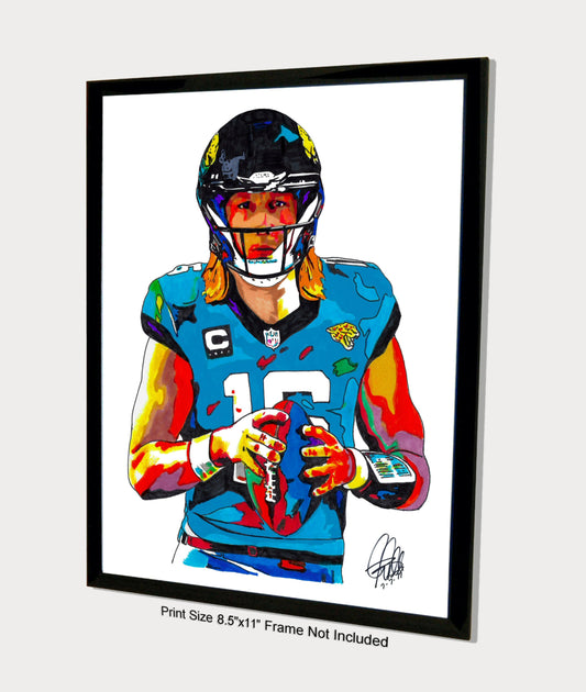 Trevor Lawrence Jacksonville Jaguars Football Sport Print Poster Wall Art 8.5x11