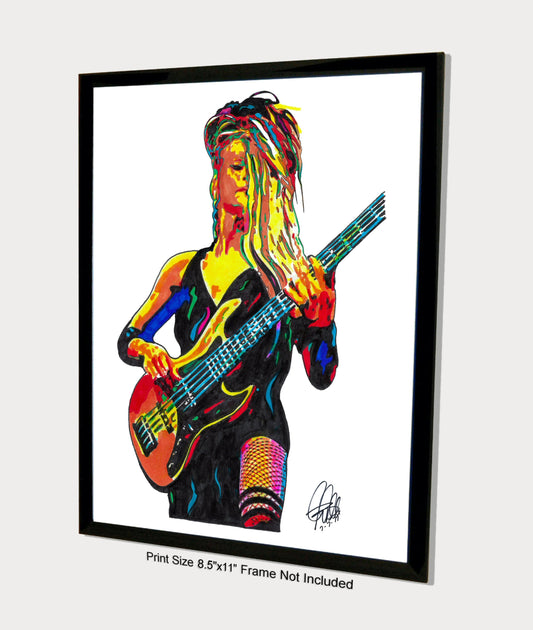 Tanya OCallaghan Bass Hard Rock Heavy Metal Music Print Poster Wall Art 8.5x11
