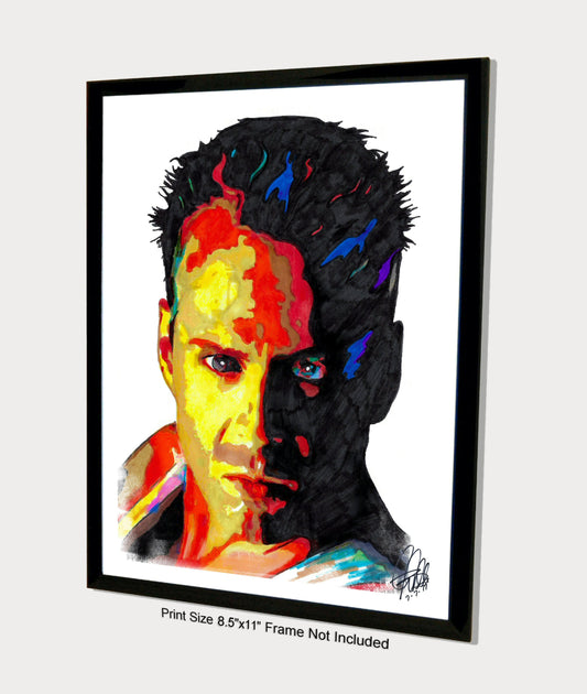 Bruce Willis Actor Poster Print Wall Art 8.5x11