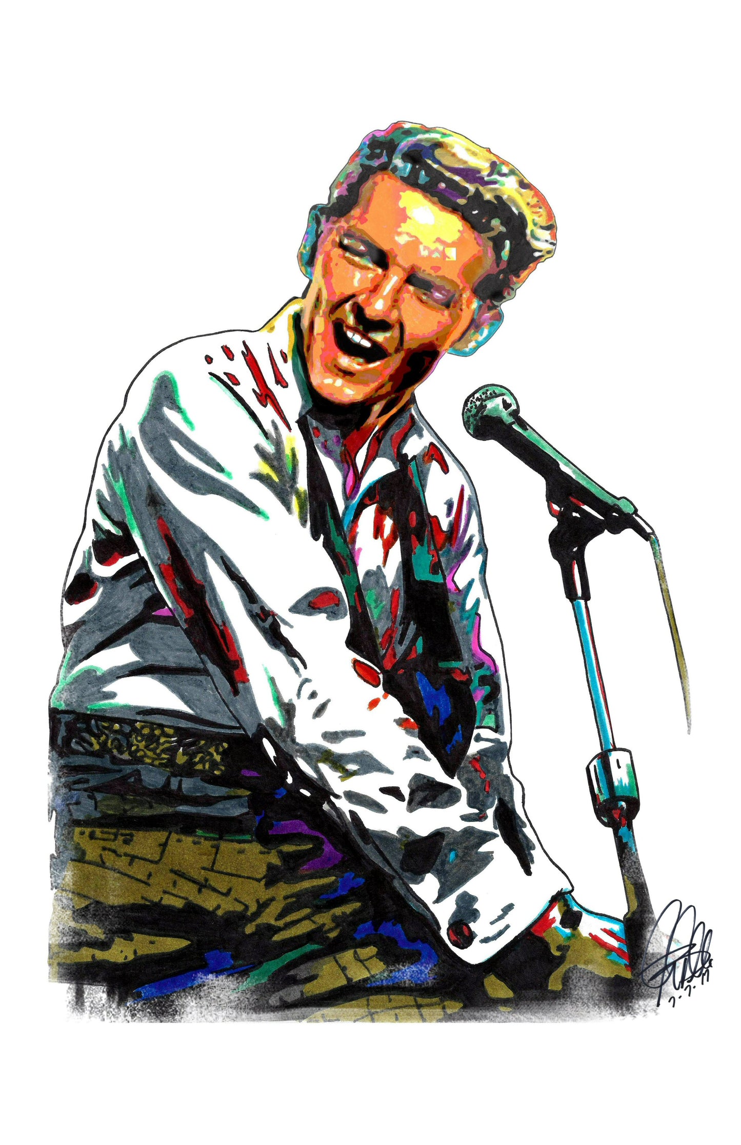 Jerry Lee Lewis Singer Piano Rock and Roll Music Poster Print Wall Art 11x17