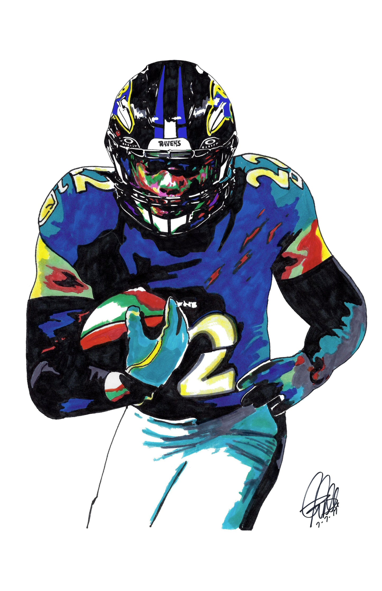 Derrick Henry Baltimore Ravens Football Sports Print Poster Wall Art 11x17