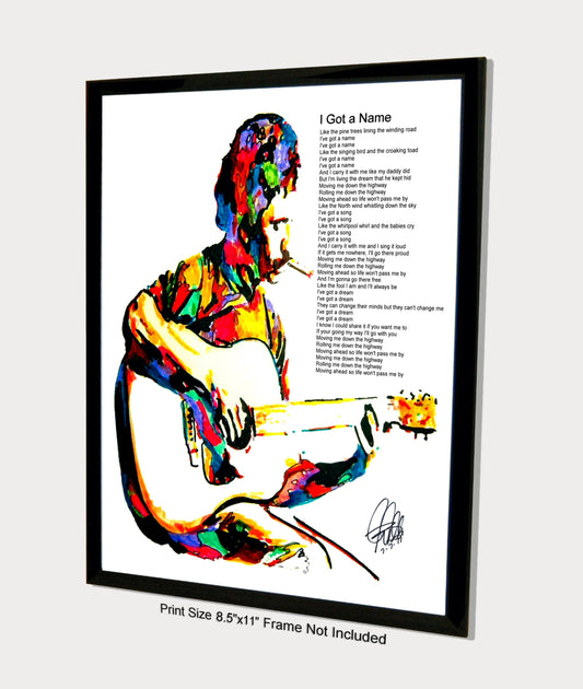 Jim Croce Guitar Folk Rock I Got A Name Music Poster Print Wall Art 8.5x11