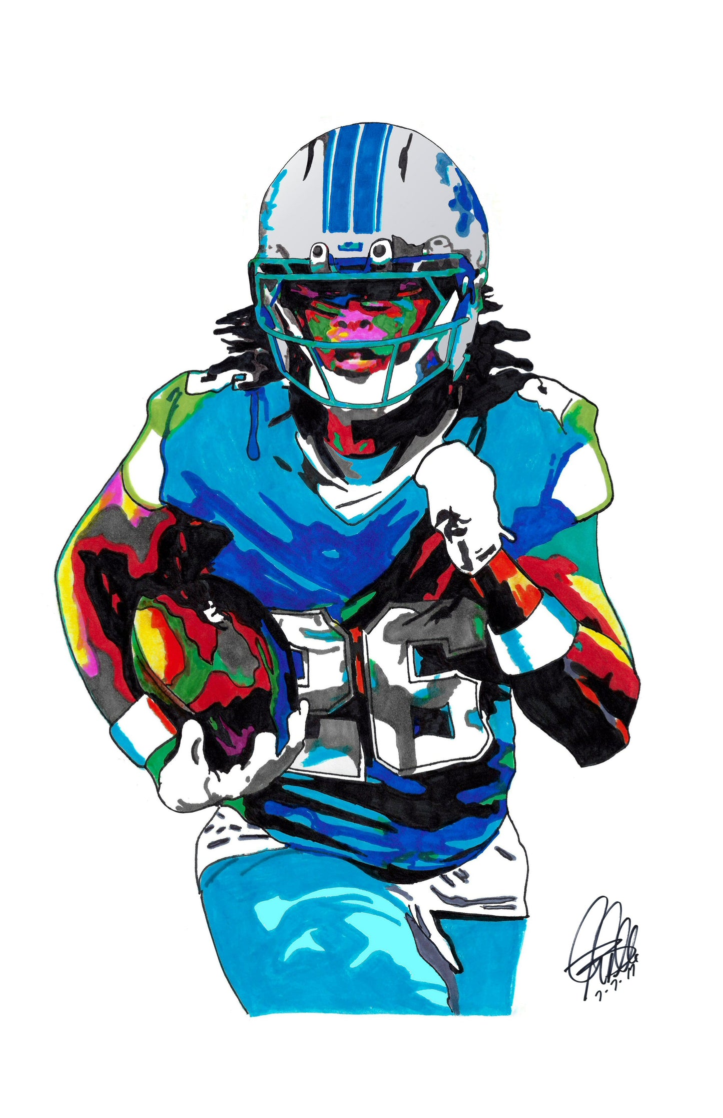 Jahmyr Gibbs Detroit Lions Football Sports Poster Print Wall Art 11x17