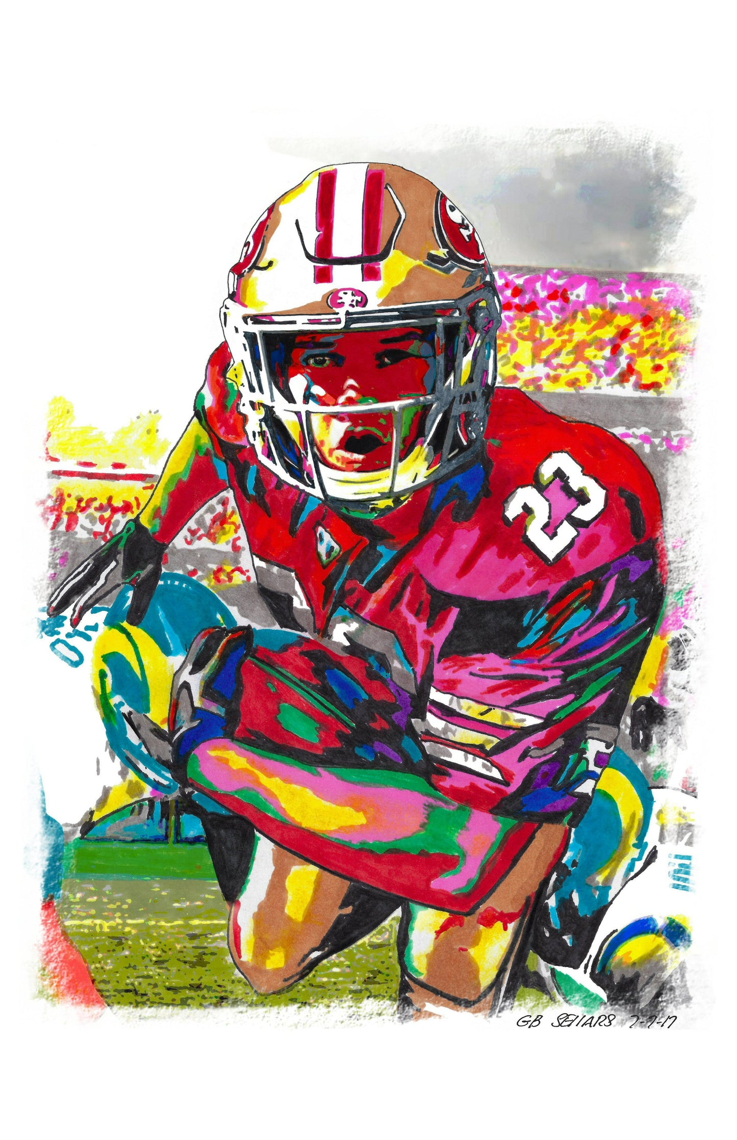 Christian McCaffrey San Francisco 49ers Football Poster Print Wall Art 11x17
