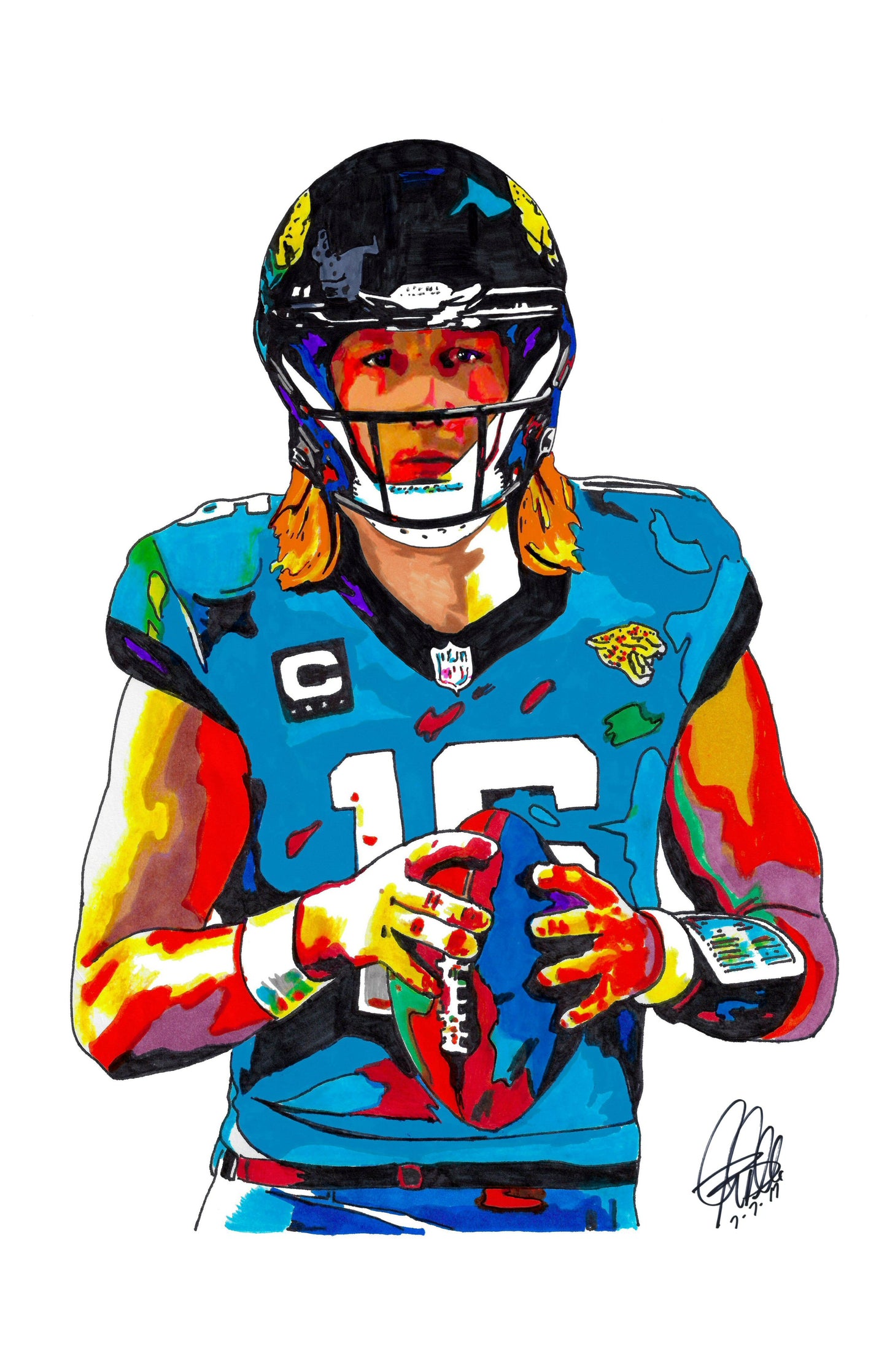 Trevor Lawrence Jacksonville Jaguars Football Sport Print Poster Wall Art 11x17