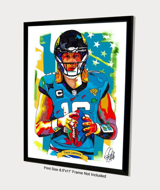 Trevor Lawrence Jacksonville Jaguars Football QB Print Poster Wall Art 8.5x11