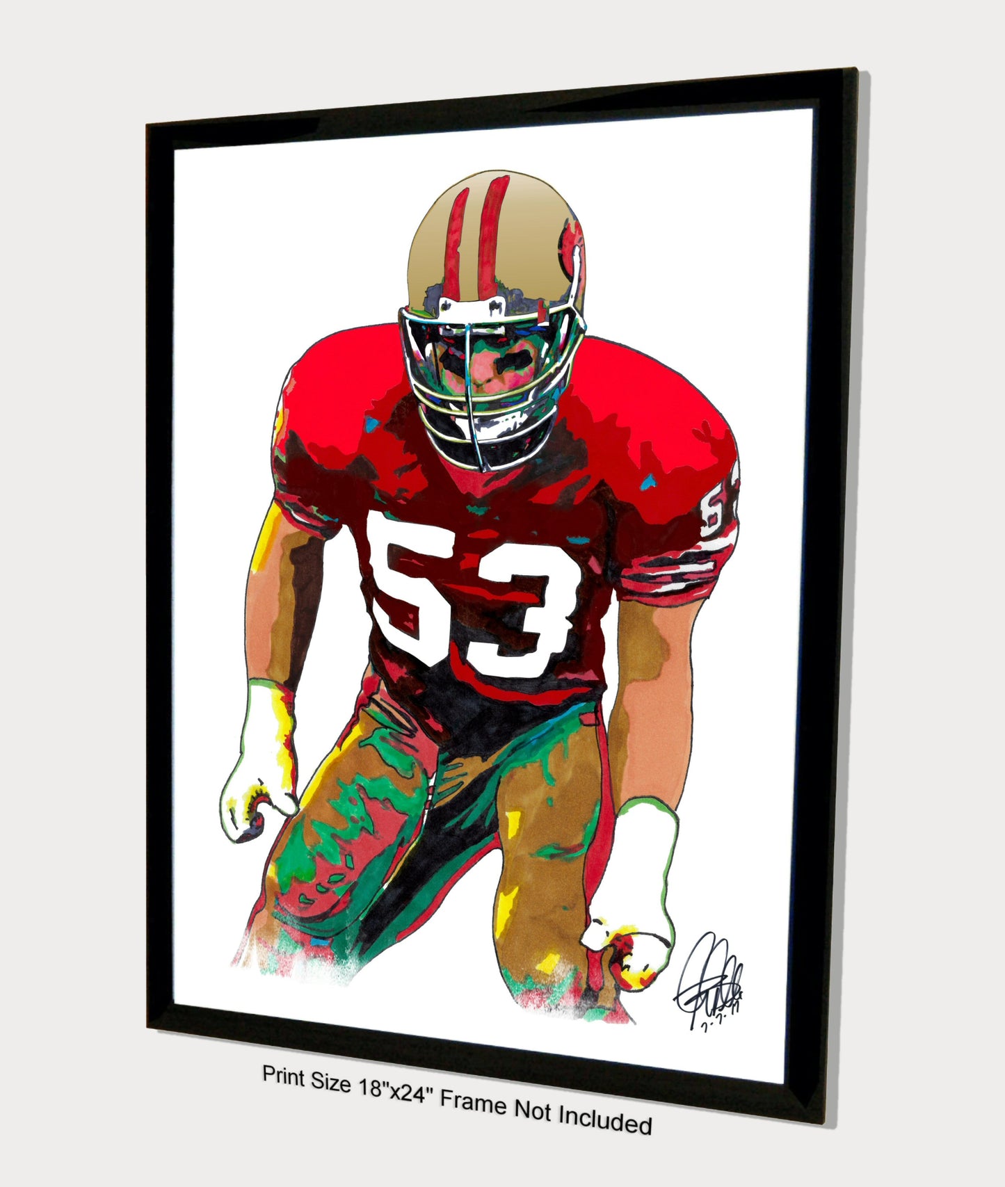 Bill Romanowski San Francisco 49ers Football LB Poster Print Wall Art 18x24
