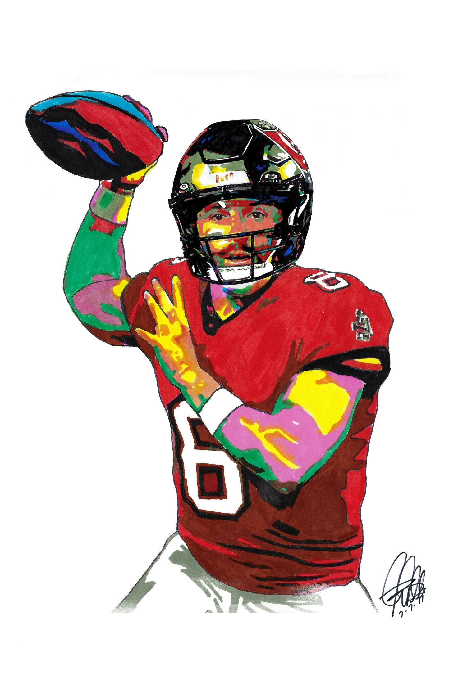 Baker Mayfield Tampa Bay Buccaneers Football Poster Print Wall Art 11x17