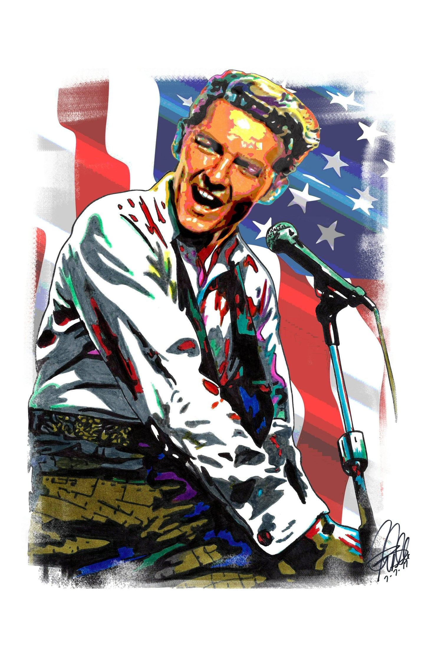 Jerry Lee Lewis Singer Rock and Roll Blues Music Poster Print Wall Art 11x17