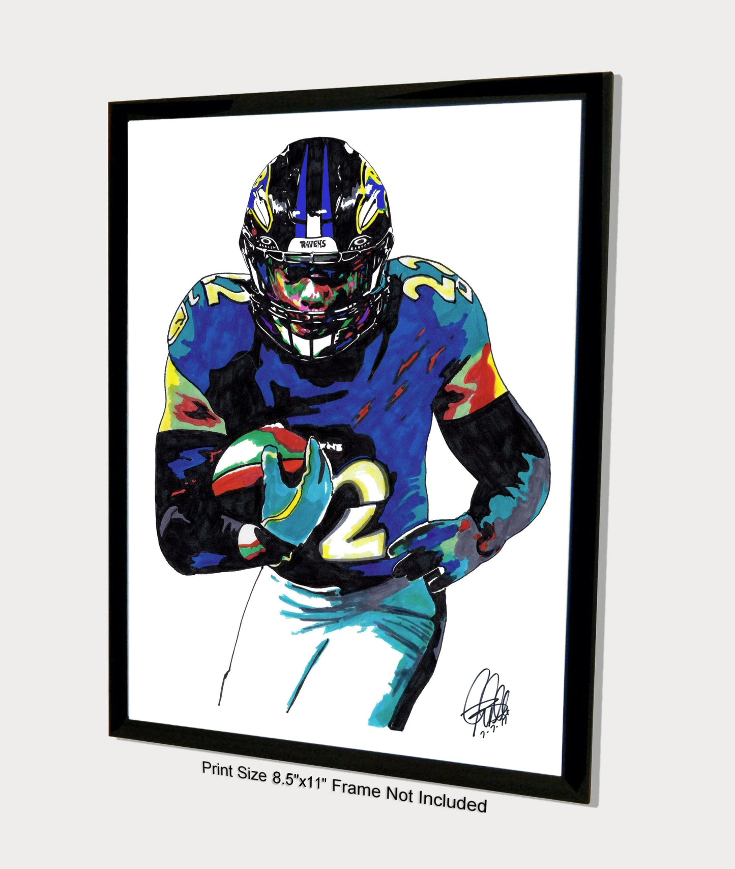 Derrick Henry Baltimore Ravens Football Sports Print Poster Wall Art 8.5x11