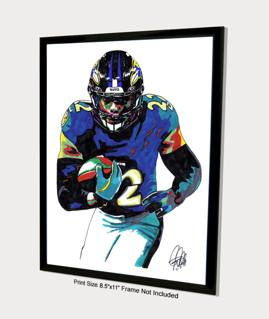 Derrick Henry Baltimore Ravens Football Sports Print Poster Wall Art 8.5x11