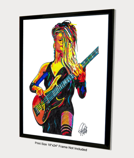 Tanya OCallaghan Bass Hard Rock Heavy Metal Music Print Poster Wall Art 18x24