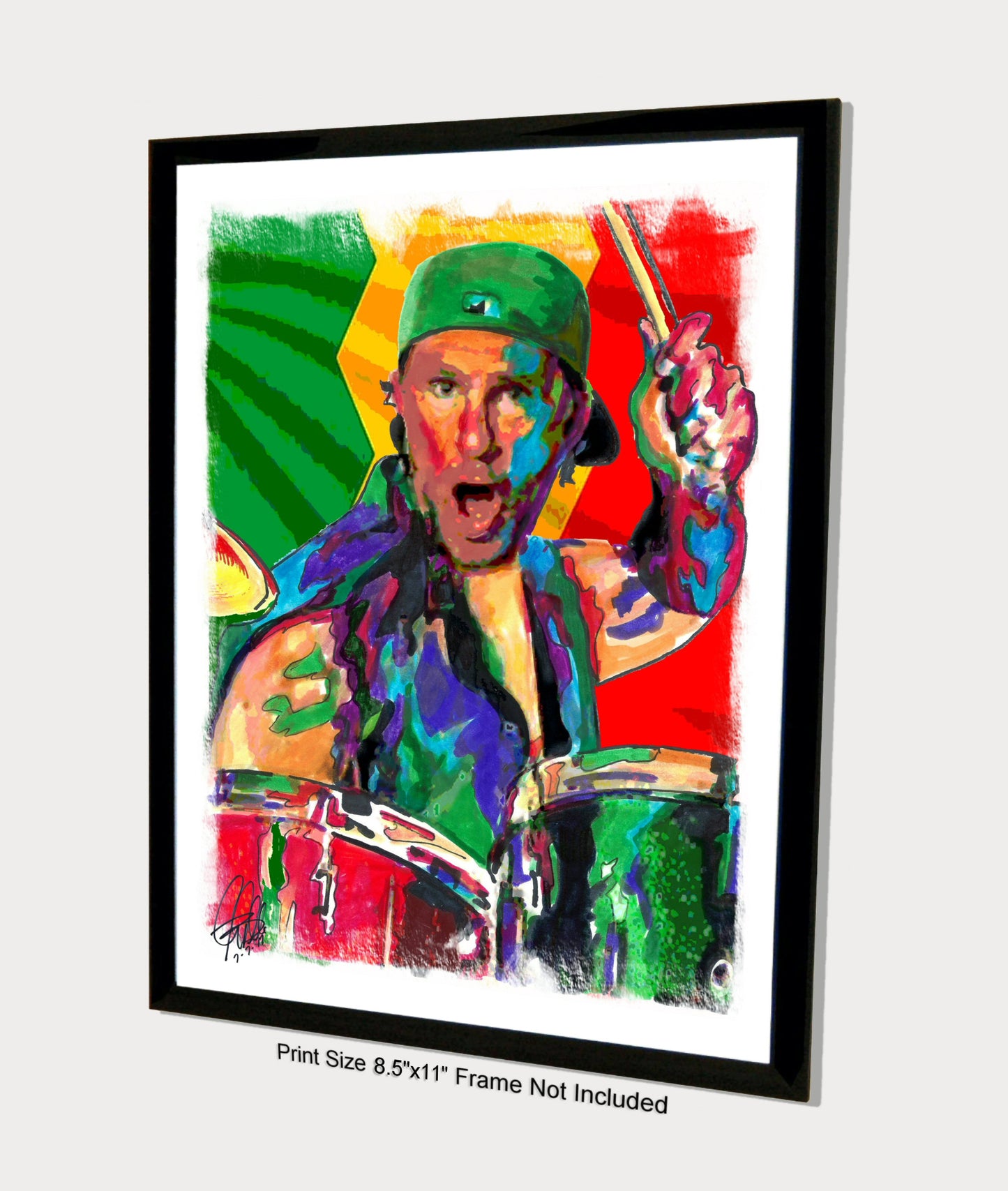 Chad Smith Red Hot Chili Peppers Drums Funk Rock Poster Print Wall Art 8.5x11