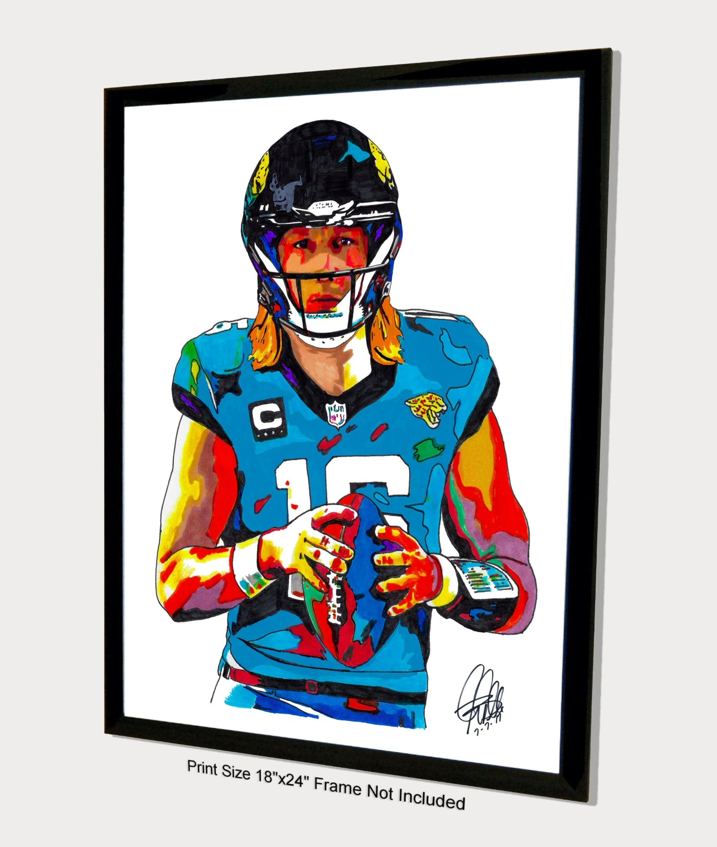 Trevor Lawrence Jacksonville Jaguars Football Sport Print Poster Wall Art 18x24