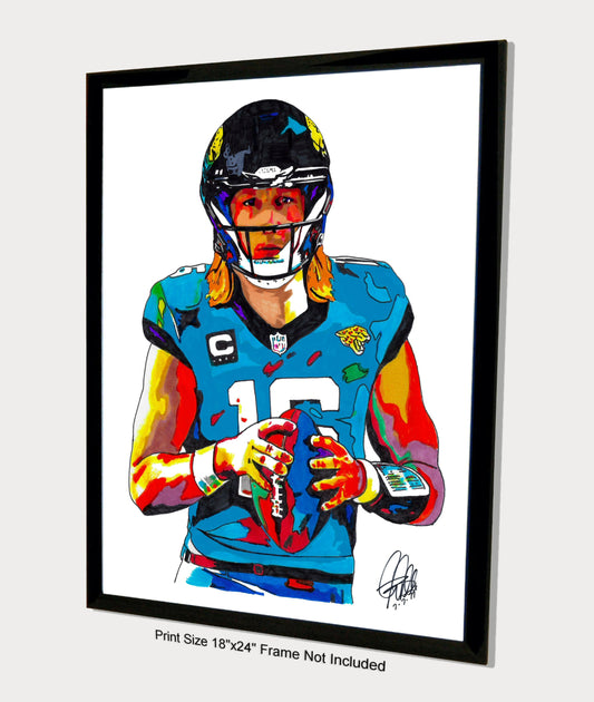 Trevor Lawrence Jacksonville Jaguars Football Sport Print Poster Wall Art 18x24