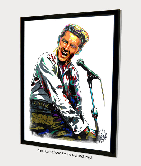Jerry Lee Lewis Singer Piano Rock and Roll Music Poster Print Wall Art 18x24