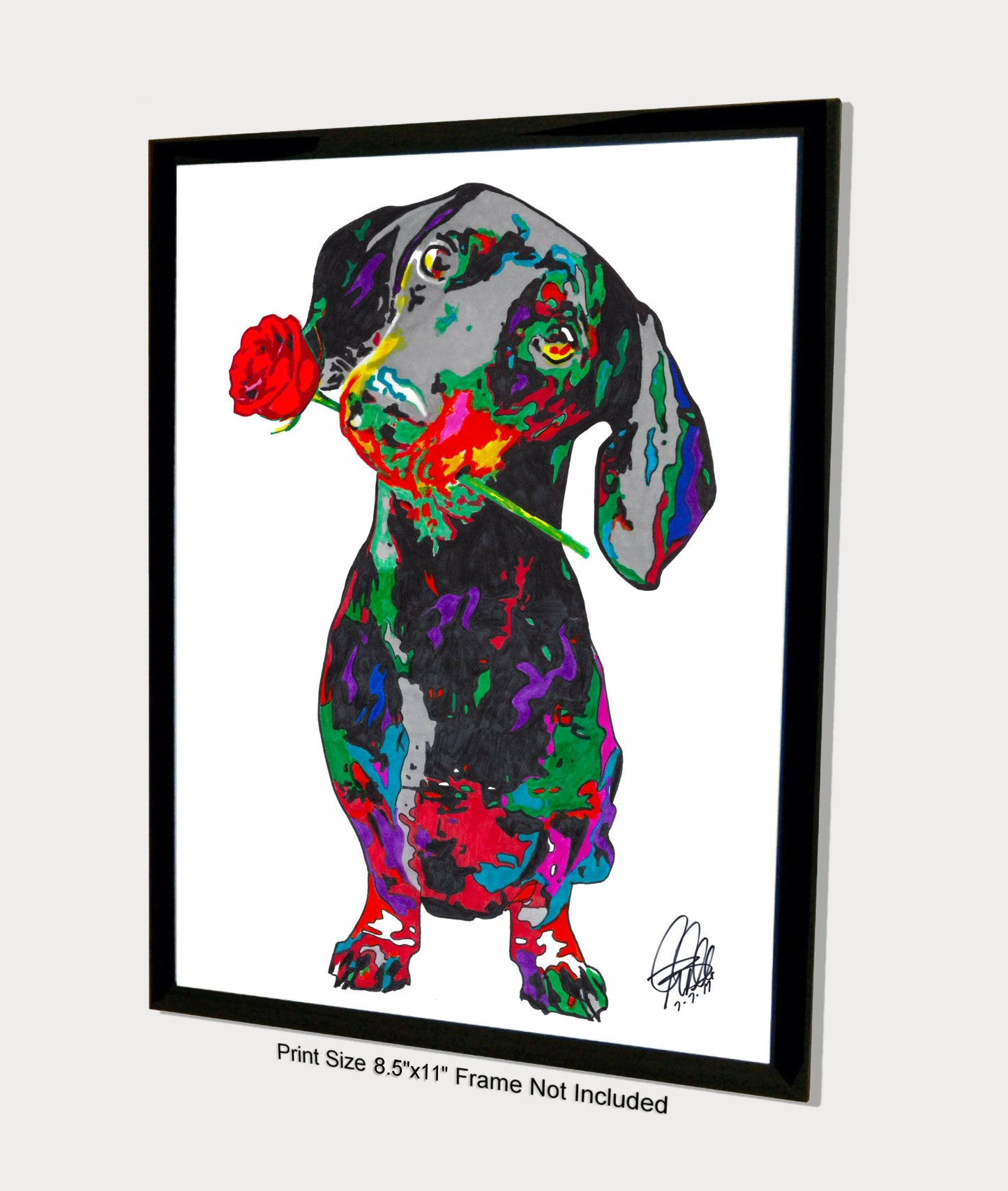 Dachshund Sausage Dog Speed Stick Pet Poster Print Wall Art 8.5x11