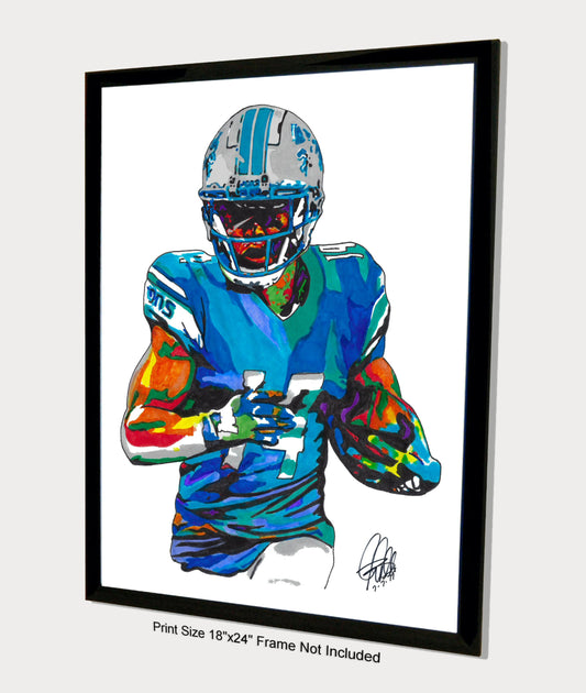 Amon Ra St Brown Detroit Lions Football Poster Print Wall Art 18x24