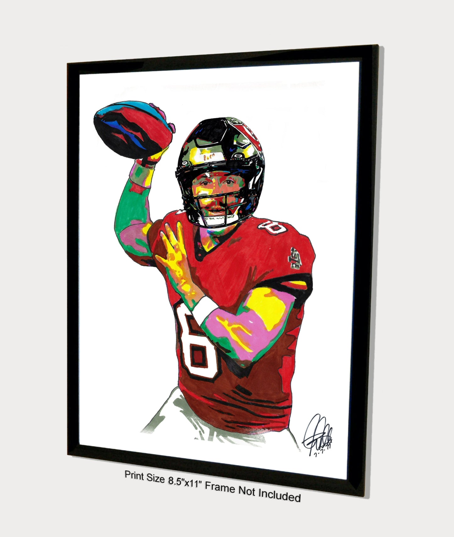 Baker Mayfield Tampa Bay Buccaneers Football Poster Print Wall Art 8.5x11