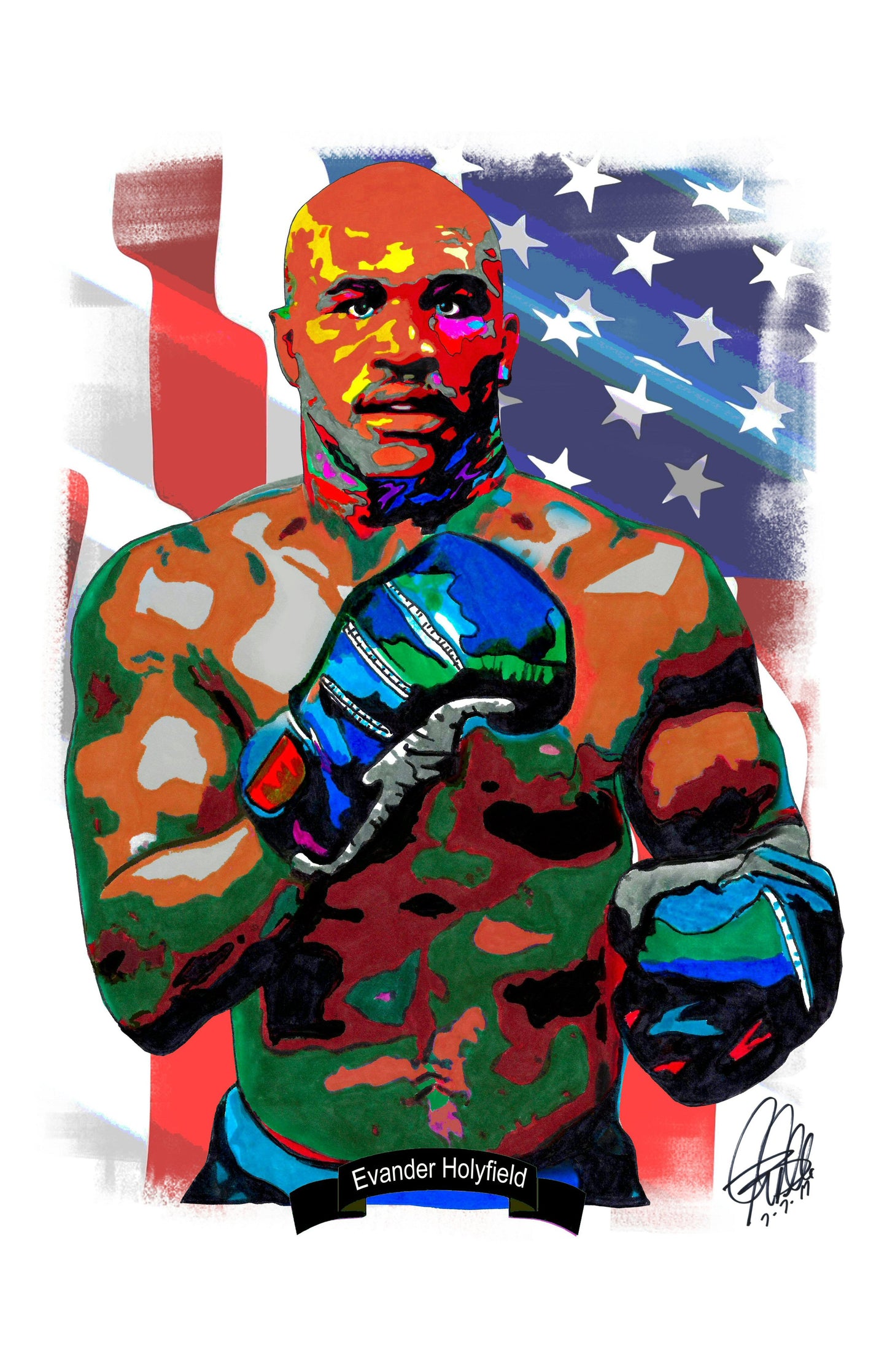 Evander Holyfield Boxer Boxing Heavyweight Sports Poster Print Wall Art 11x17