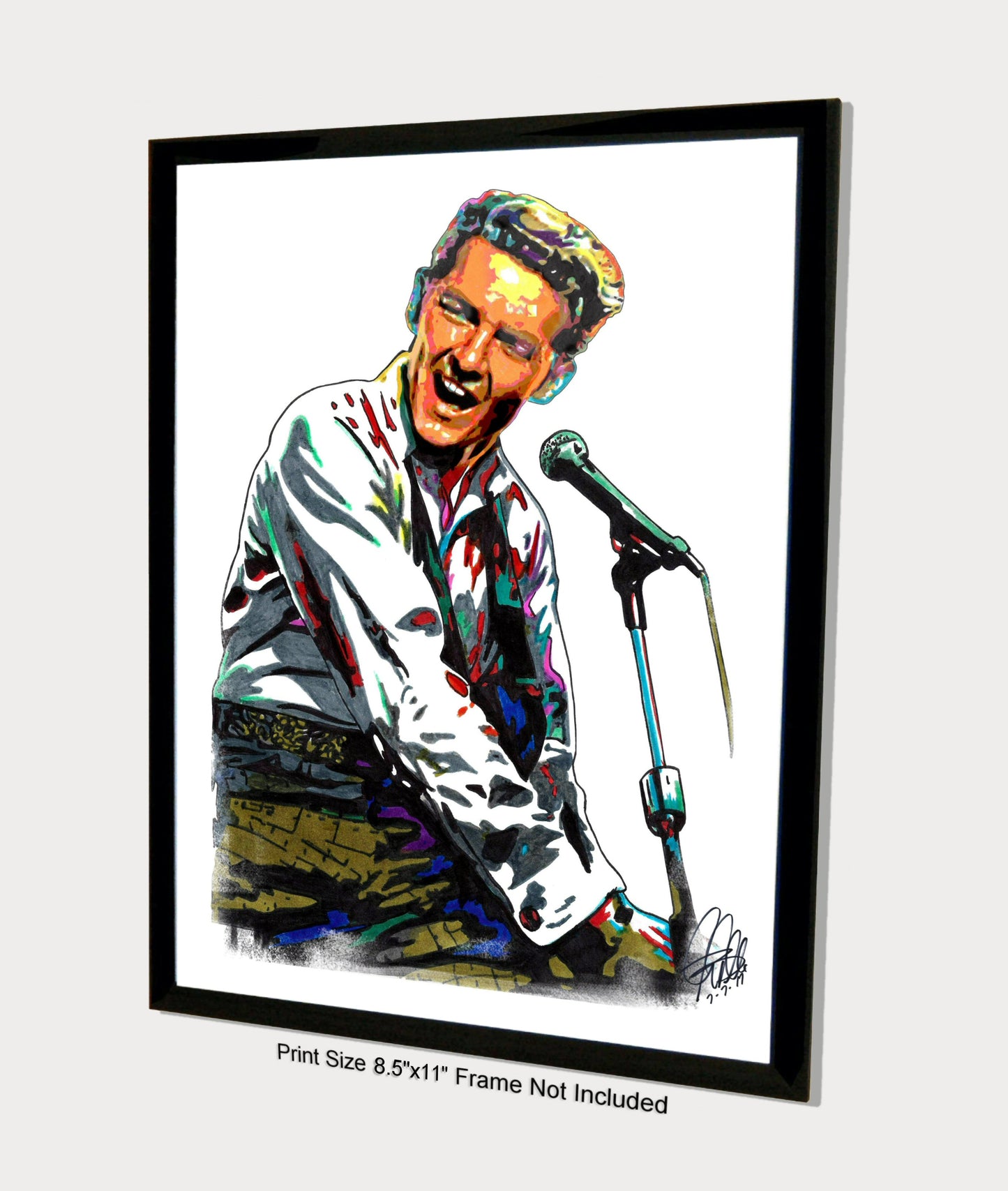 Jerry Lee Lewis Singer Piano Rock and Roll Music Poster Print Wall Art 8.5x11