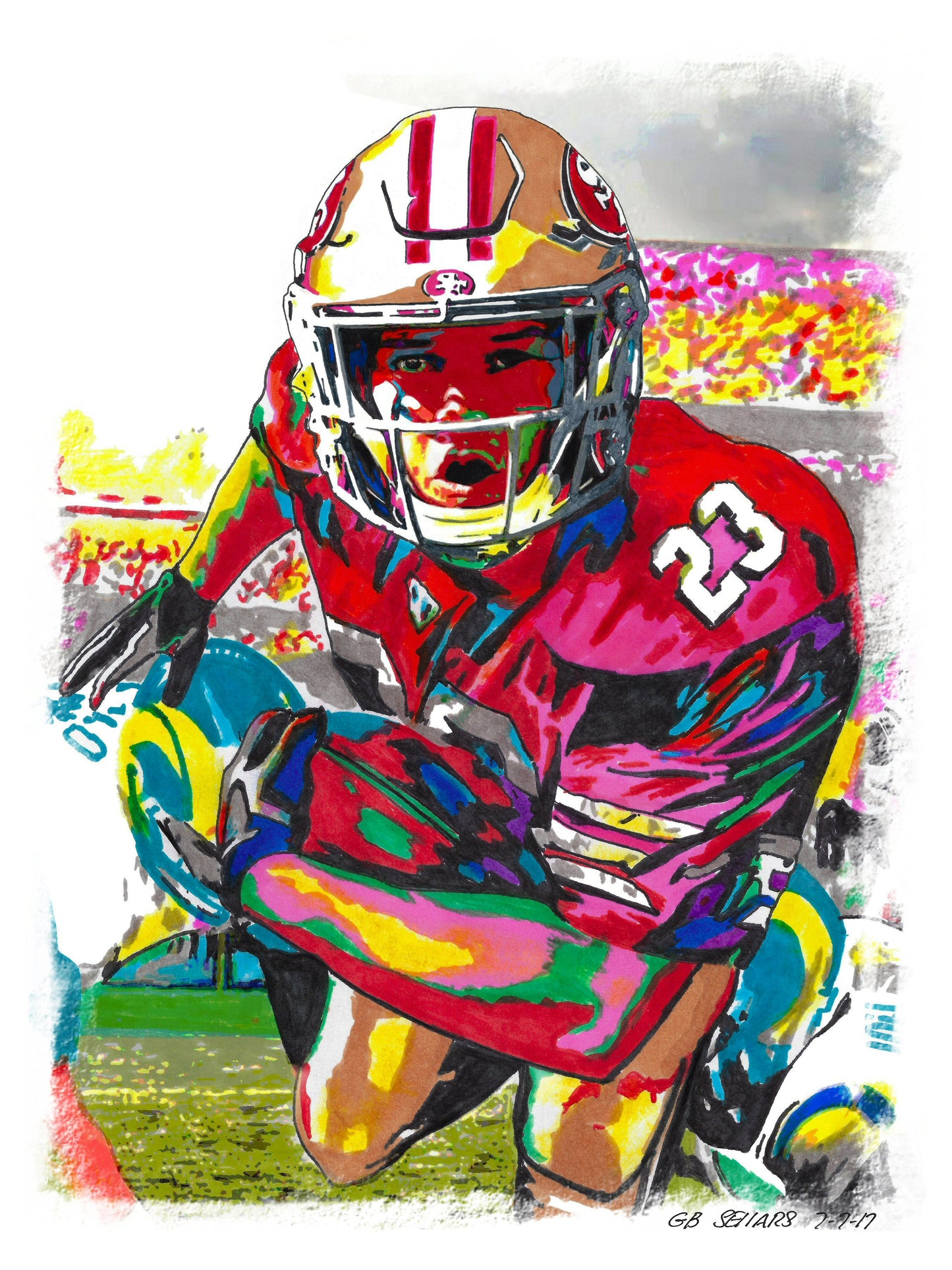 Christian McCaffrey San Francisco 49ers Football Poster Print Wall Art 8.5x11