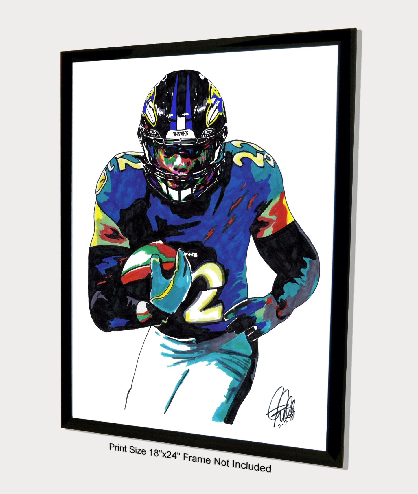 Derrick Henry Baltimore Ravens Football Sports Print Poster Wall Art 18x24