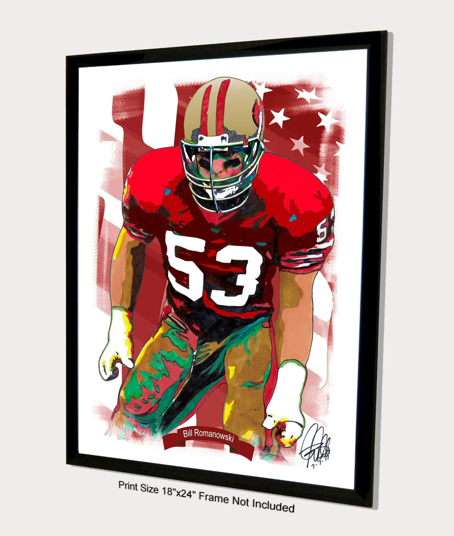 Bill Romanowski San Francisco 49ers Football Sports Poster Print Wall Art 18x24