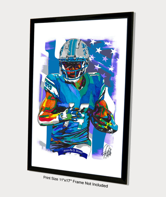 Amon Ra St Brown Detroit Lions Football Sports Poster Print Wall Art 11x17