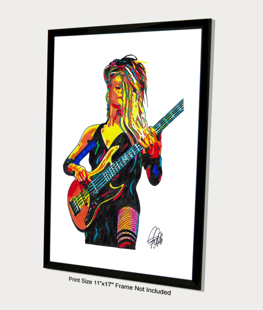 Tanya OCallaghan Bass Hard Rock Heavy Metal Music Print Poster Wall Art 11x17
