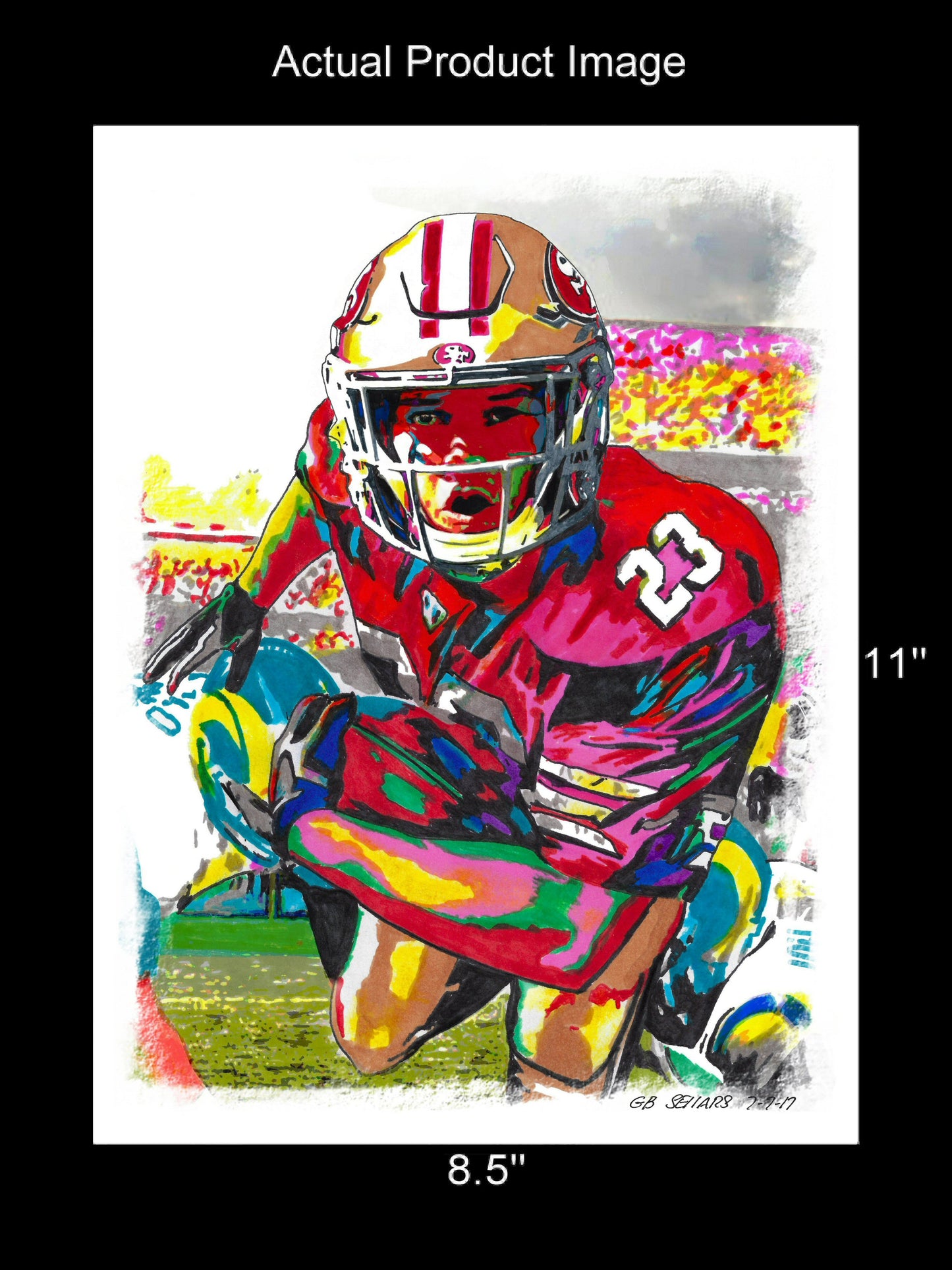 Christian McCaffrey San Francisco 49ers Football Poster Print Wall Art 8.5x11