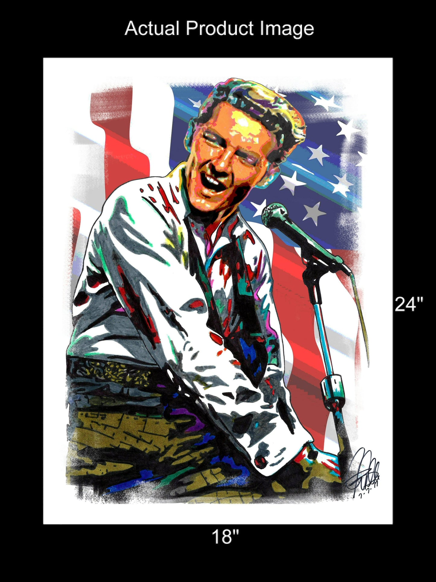 Jerry Lee Lewis Singer Rock and Roll Blues Music Poster Print Wall Art 18x24
