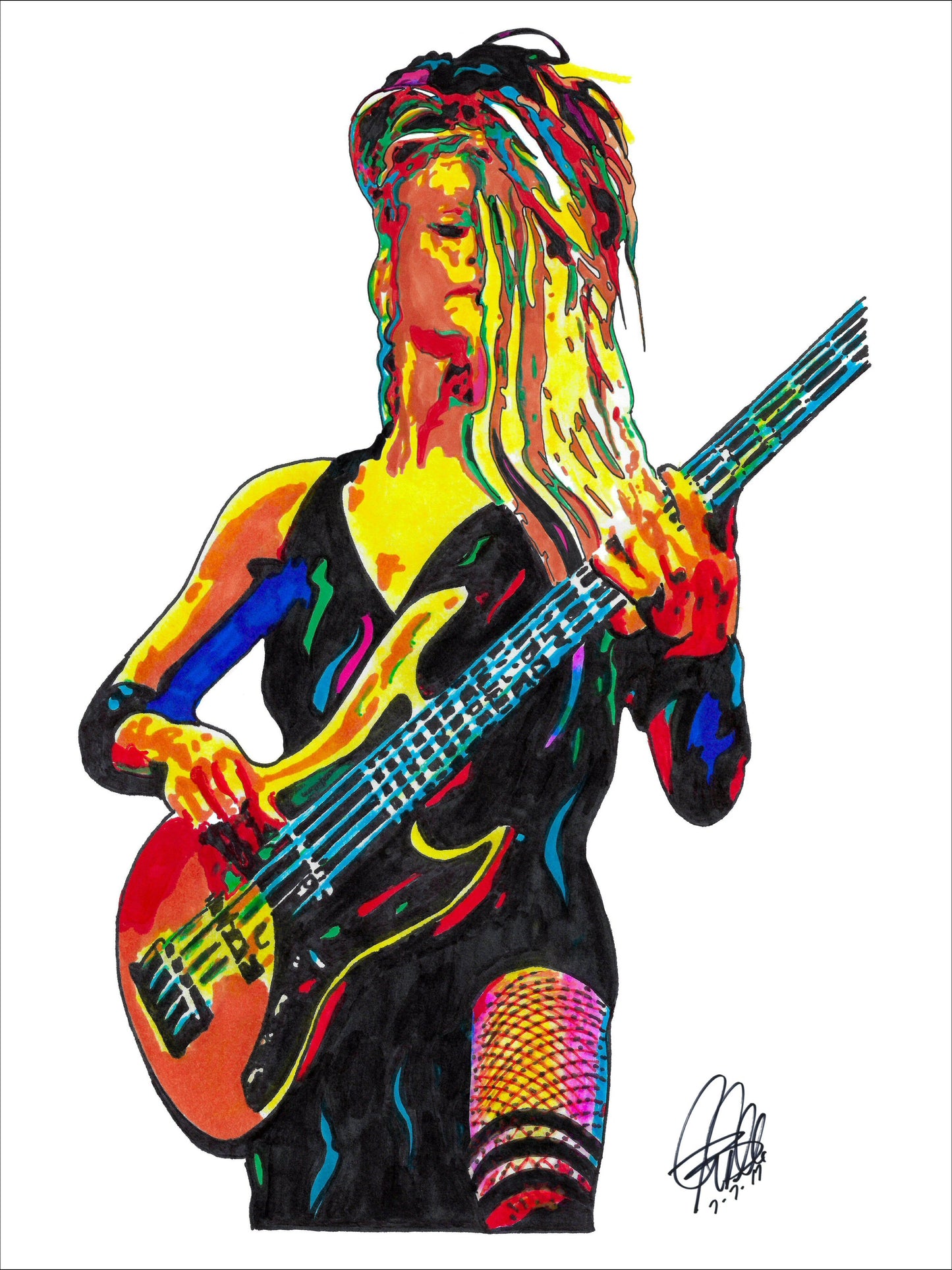 Tanya OCallaghan Bass Hard Rock Heavy Metal Music Print Poster Wall Art 18x24