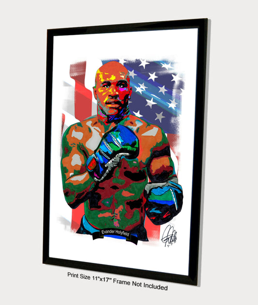 Evander Holyfield Boxer Boxing Heavyweight Sports Poster Print Wall Art 11x17