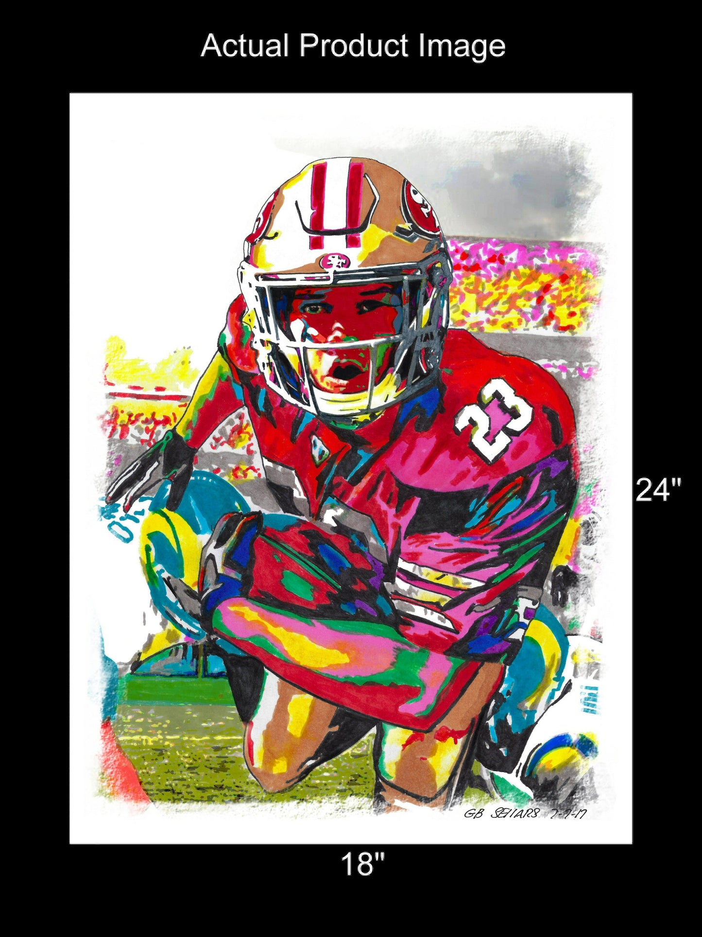 Christian McCaffrey San Francisco 49ers Football Poster Print Wall Art 18x24