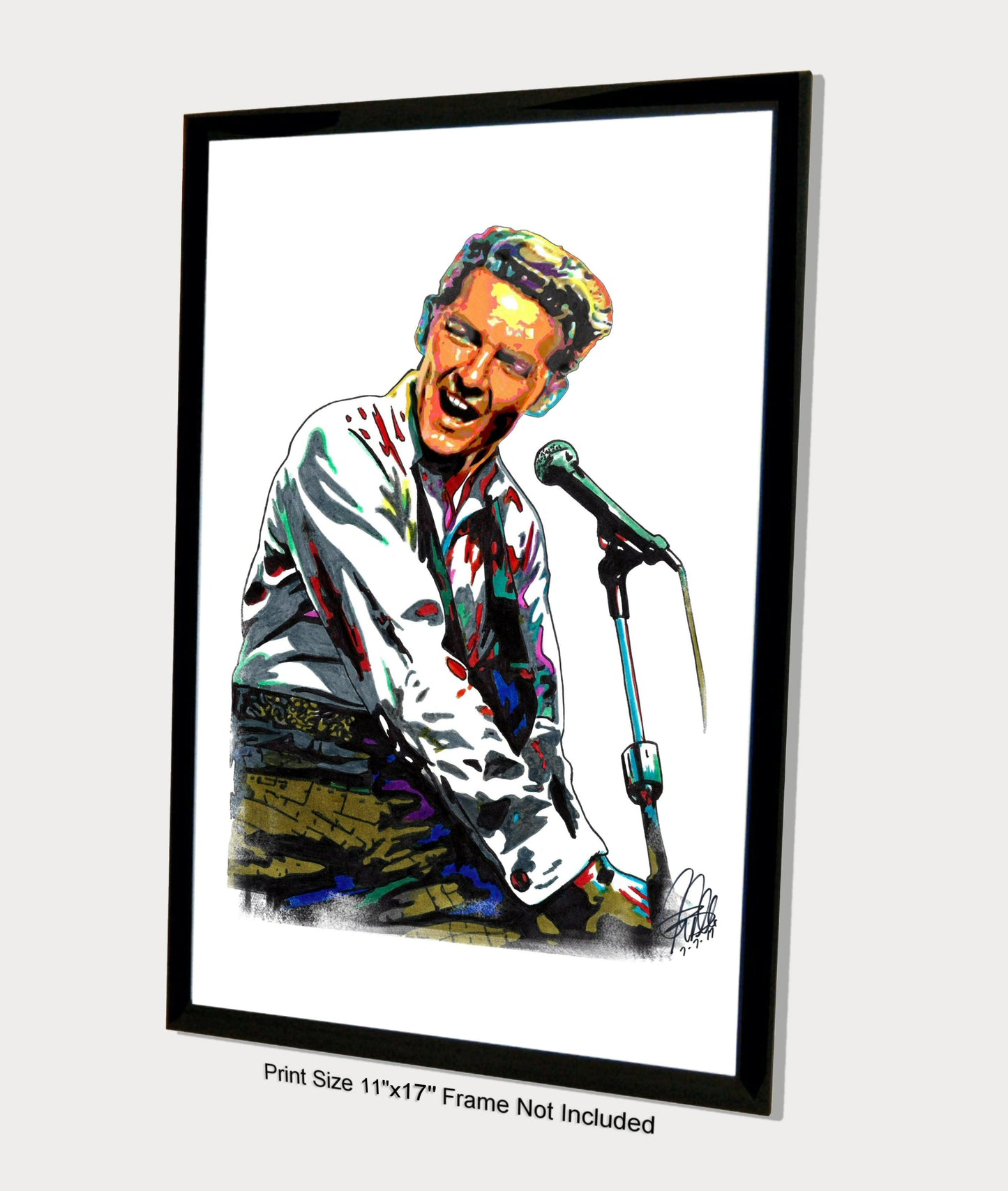 Jerry Lee Lewis Singer Piano Rock and Roll Music Poster Print Wall Art 11x17