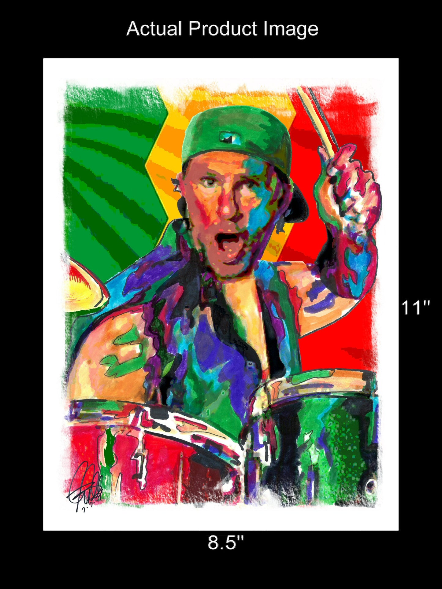 Chad Smith Red Hot Chili Peppers Drums Funk Rock Poster Print Wall Art 8.5x11