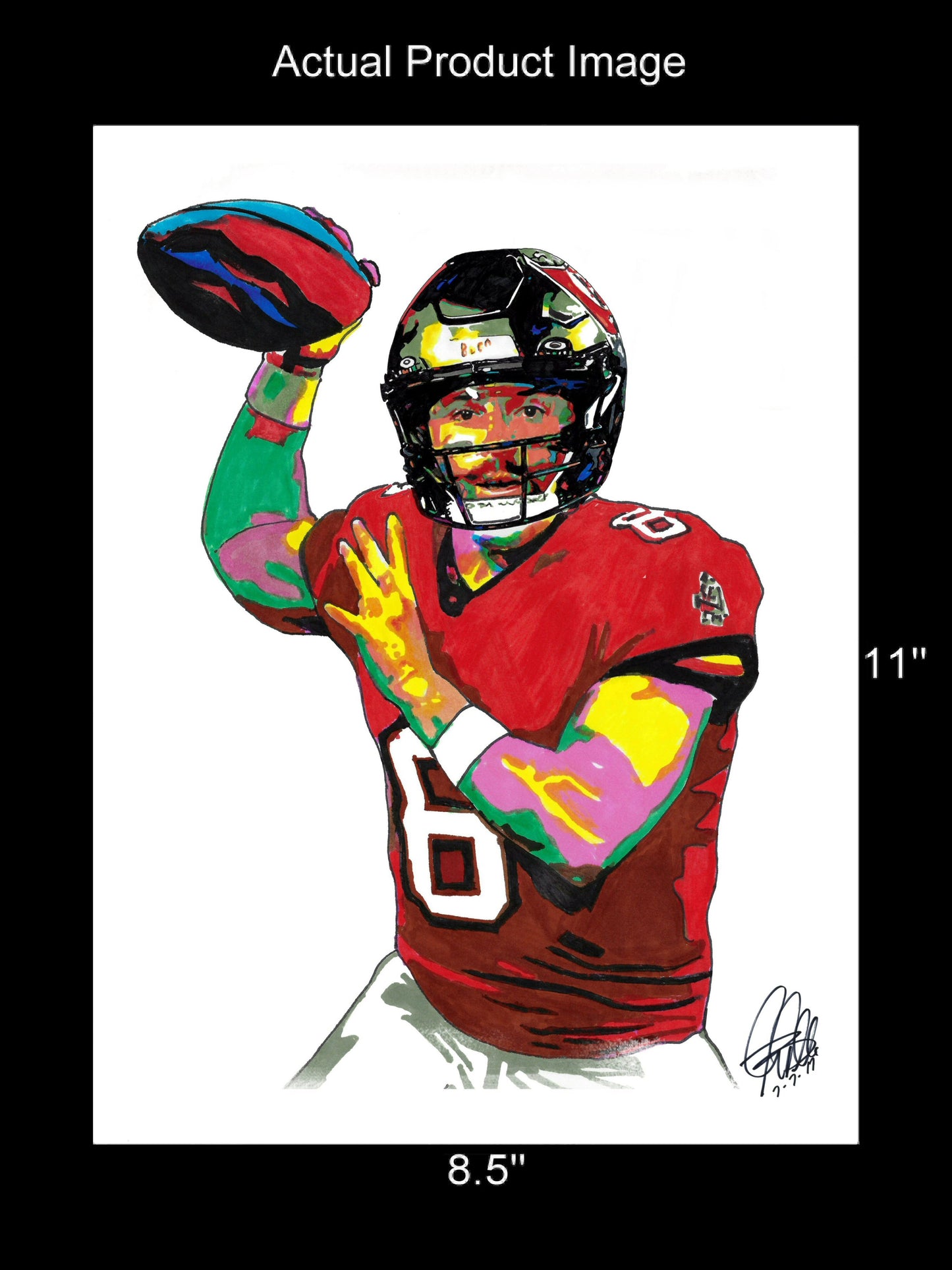 Baker Mayfield Tampa Bay Buccaneers Football Poster Print Wall Art 8.5x11