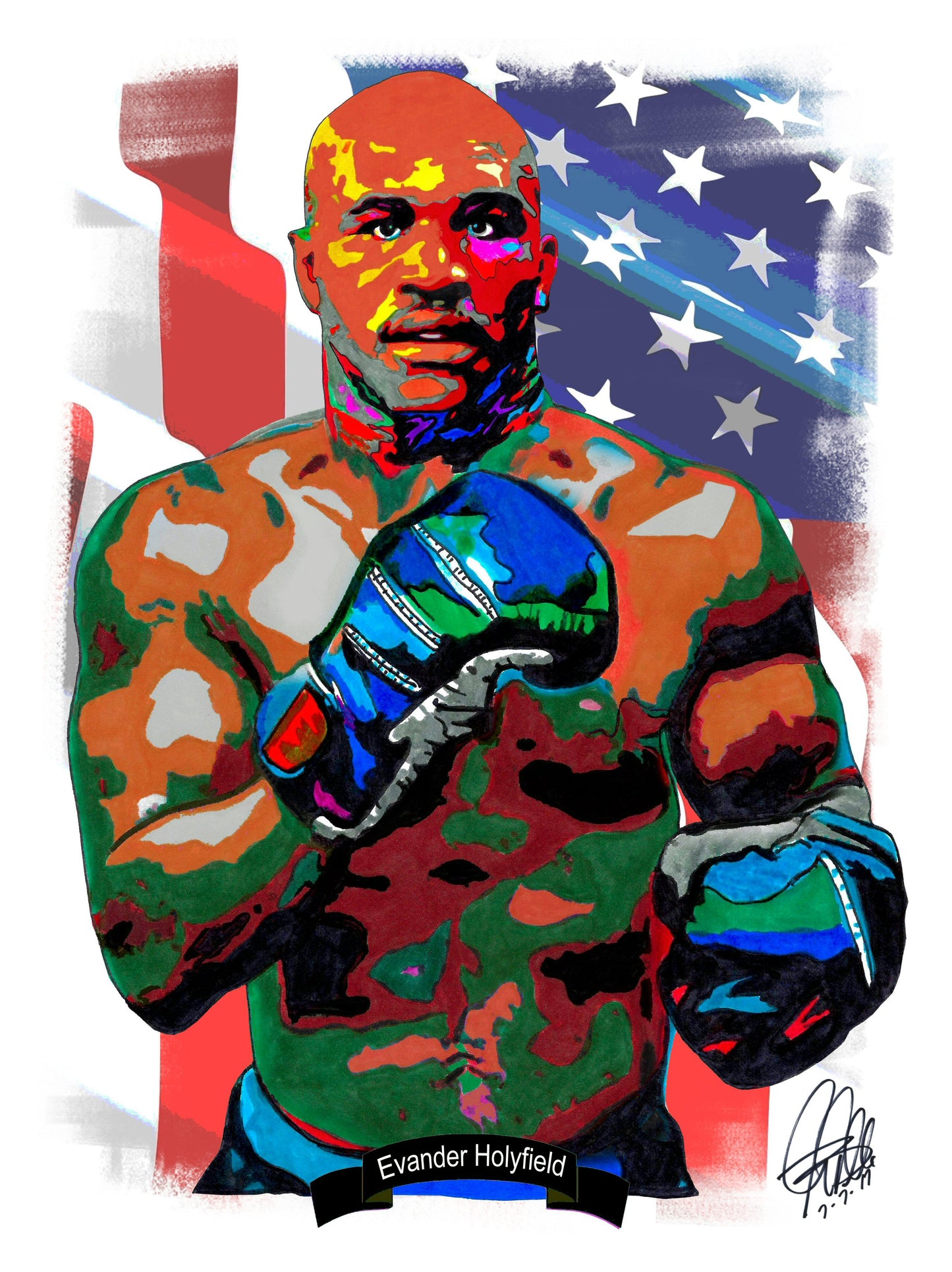 Evander Holyfield Boxer Boxing Heavyweight Sports Poster Print Wall Art 8.5x11