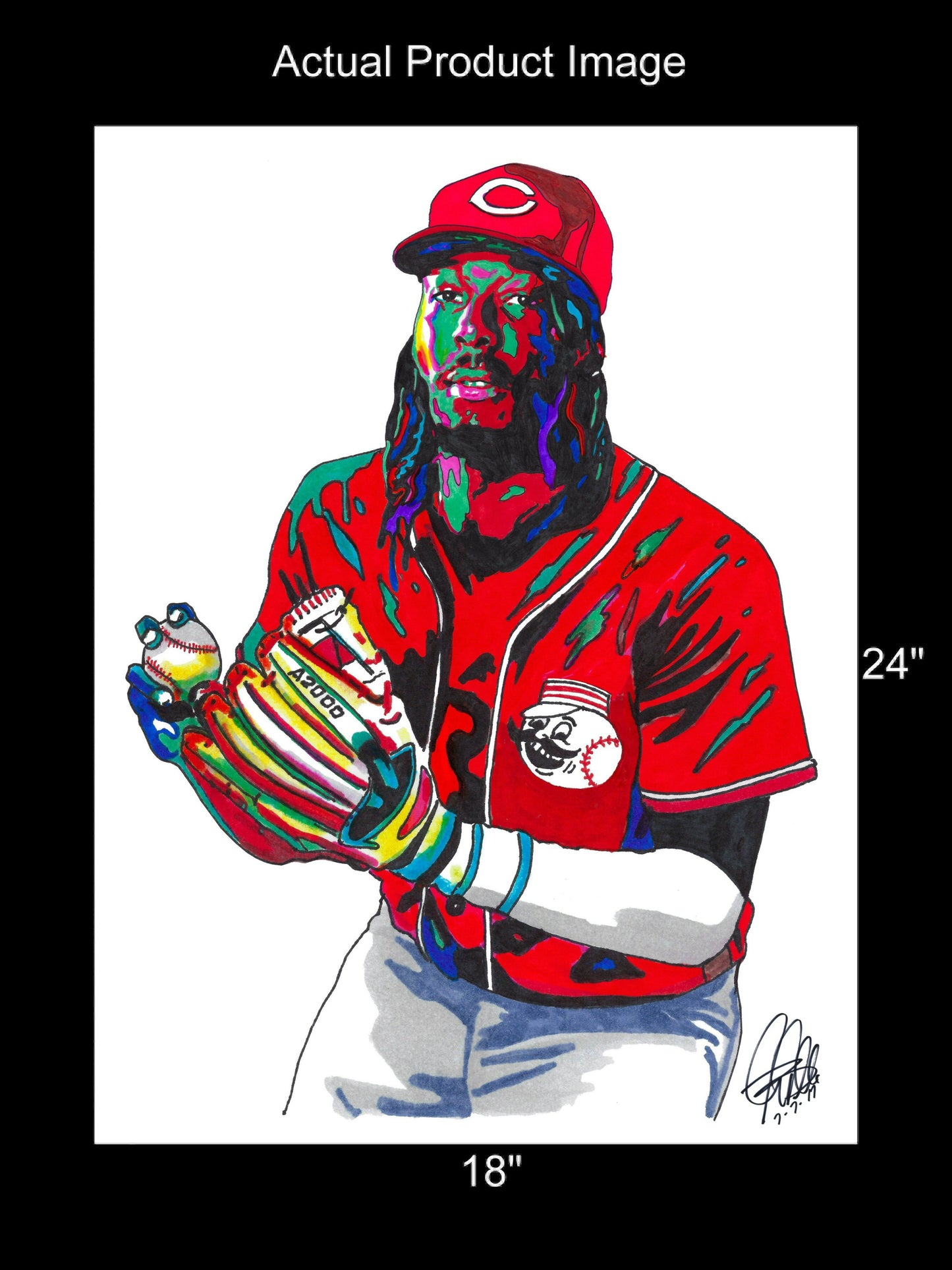 Elly De La Cruz Cincinnati Reds Baseball Poster Print Wall Art 18x24