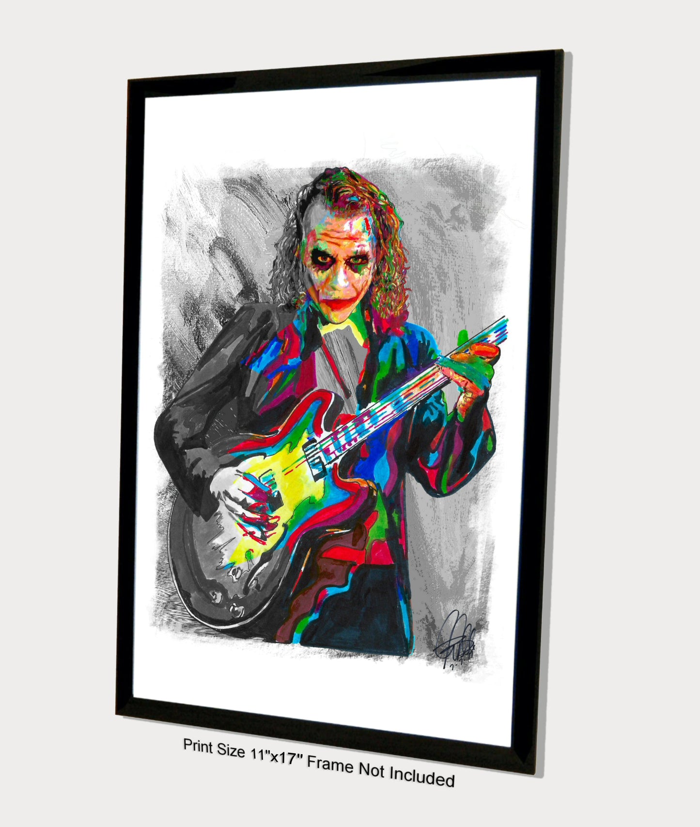 The Joker Heath Ledger Guitar Batman Film Music Poster Print Wall Art 11x17