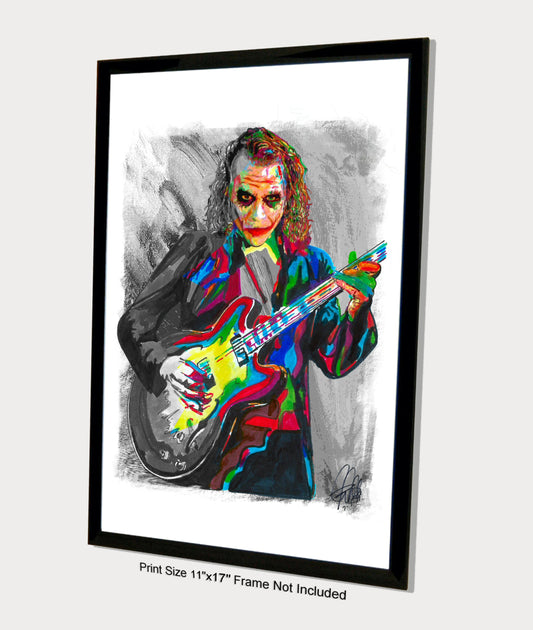 The Joker Heath Ledger Guitar Batman Film Music Poster Print Wall Art 11x17