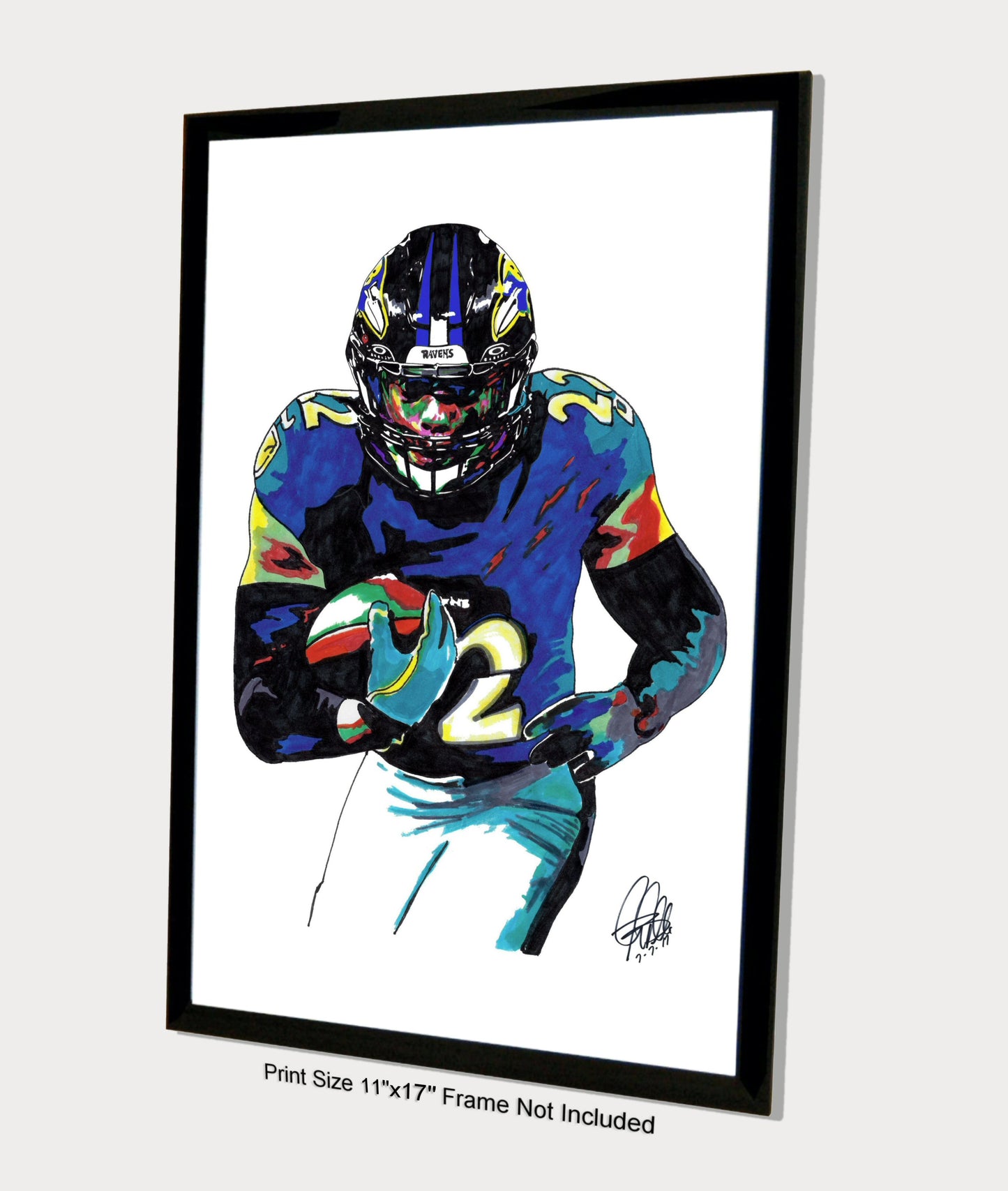 Derrick Henry Baltimore Ravens Football Sports Print Poster Wall Art 11x17
