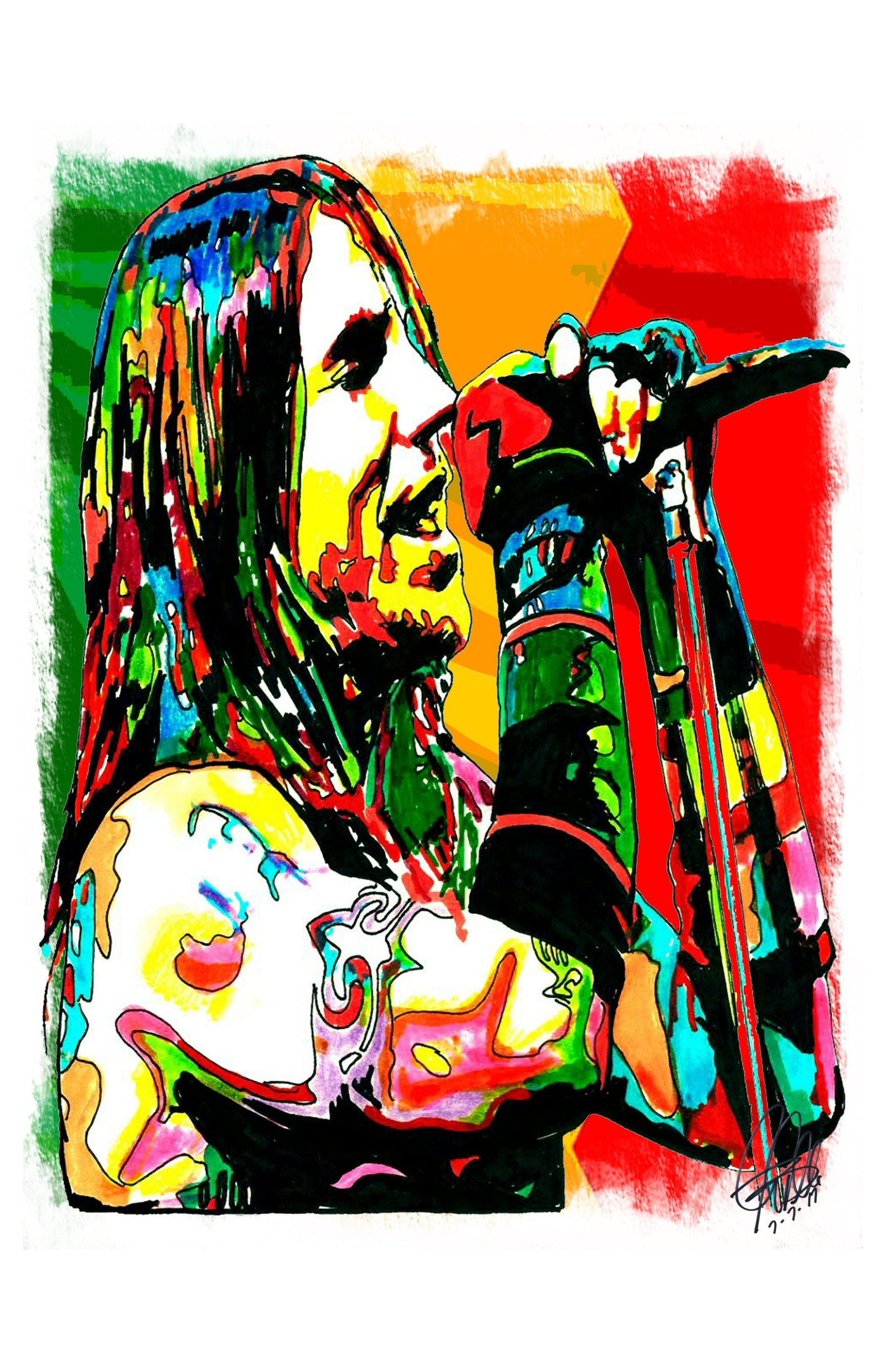 Anthony Kiedis Red Hot Chili Peppers Rap Rock Music Poster Print Wall Art 11x17